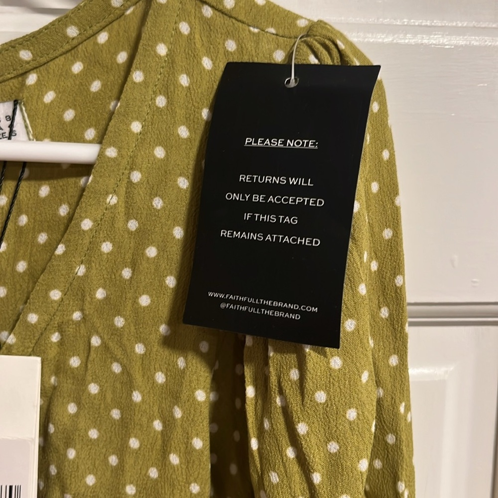 Faithfull the Brand Sophia Mini Dress Belmont Dot Print Dress US Size 4/Small - Picture 7 of 11